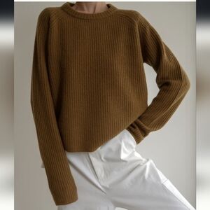 Jenni Kayne Cashmere Fisherman Sweater Bronze Size Large